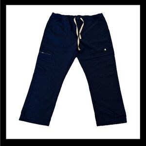 Men’s Figs Navy Blue Cairo Cargo Scrub Pants Size XL Short Medical Nurse